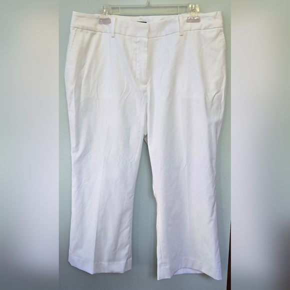 Talbots white crop pants 21" inseam slash pockets Petite Womens sz 16WP - Picture 1 of 7